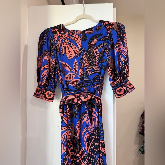 FARM Rio Vibrant Blue and Pink Midi Dress - Picture 6 of 9